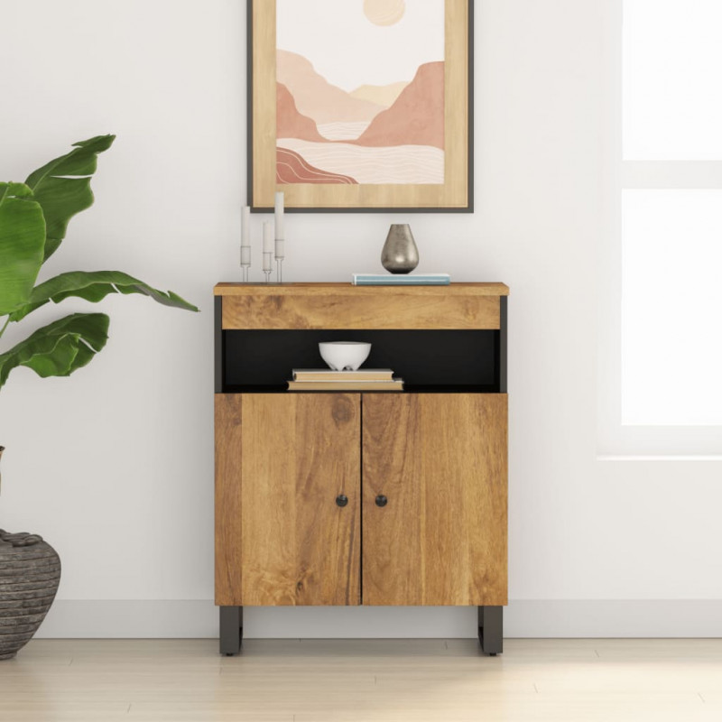 Szafka z 2 drzwiczek, 60x33x75 cm, lite drewno mango