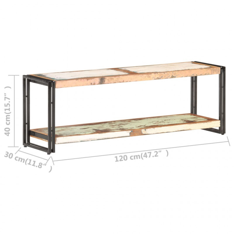 Szafka pod TV, 120 x 30 x 40 cm, lite drewno odzyskane
