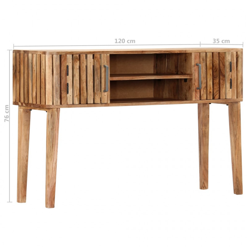 Stolik konsolowy, 120 x 35 x 76 cm, lite drewno akacjowe