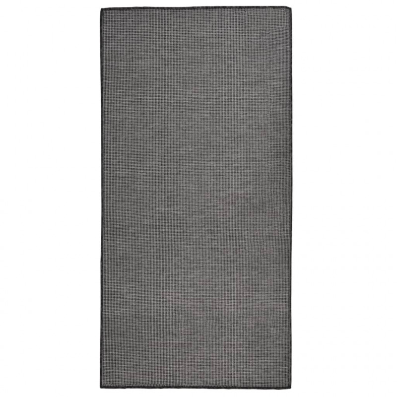 Dywan zewnętrzny o płaskim splocie, 100x200 cm, szary