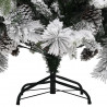 Choinka flokowana śniegiem i szyszkami, 150 cm, PVC i PE