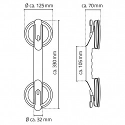 RIDDER Uchwyt łazienkowy na przyssawki, 12,5 cm, 100 kg, A0150201