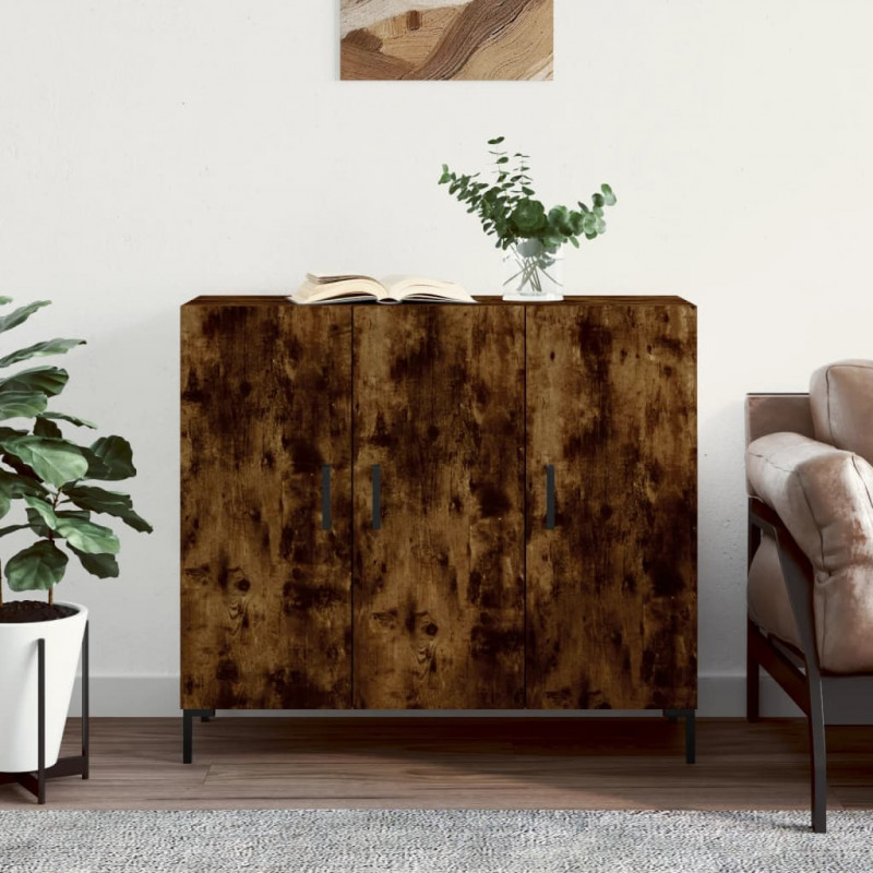 Szafka, przydymiony dąb, 90x34x80 cm, materiał drewnopochodny