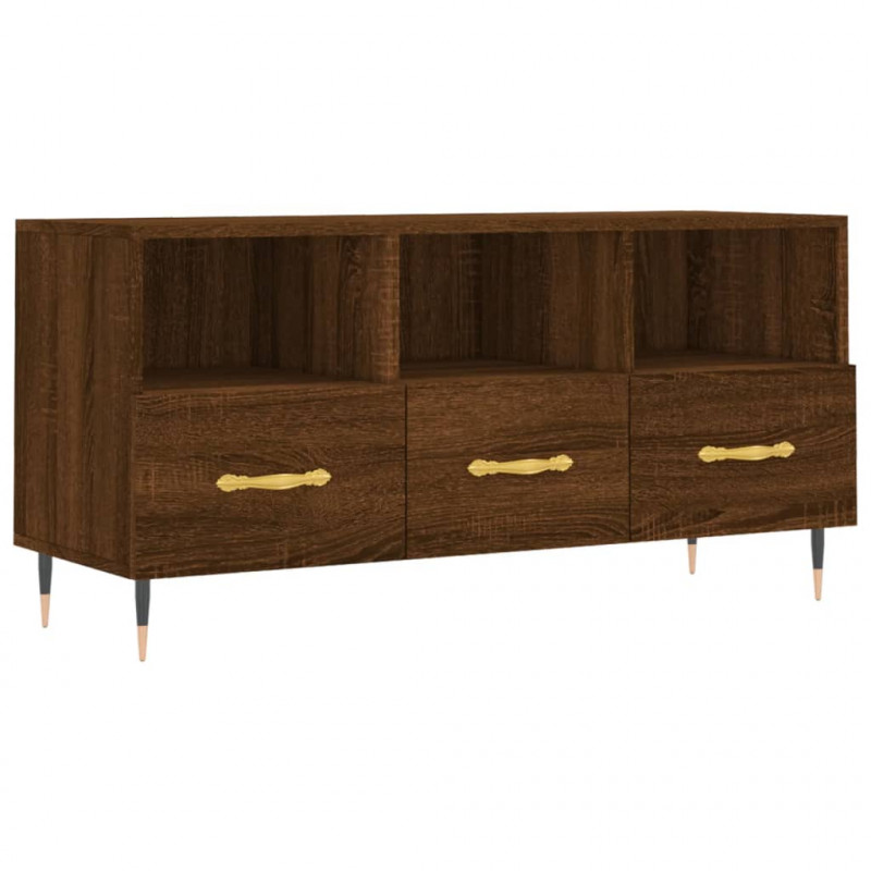 Szafka pod TV, brązowy dąb, 102x36x50 cm