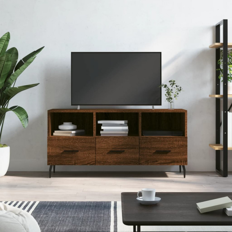 Szafka pod TV, brązowy dąb, 102x36x50 cm