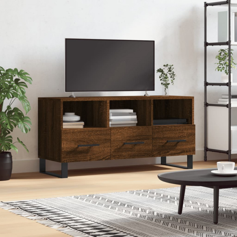 Szafka pod TV, brązowy dąb, 102x36x50 cm