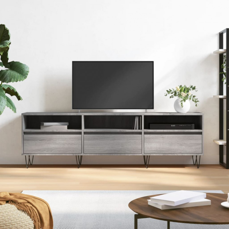 Szafka pod TV, szary dąb sonoma, 150x30x44,5 cm