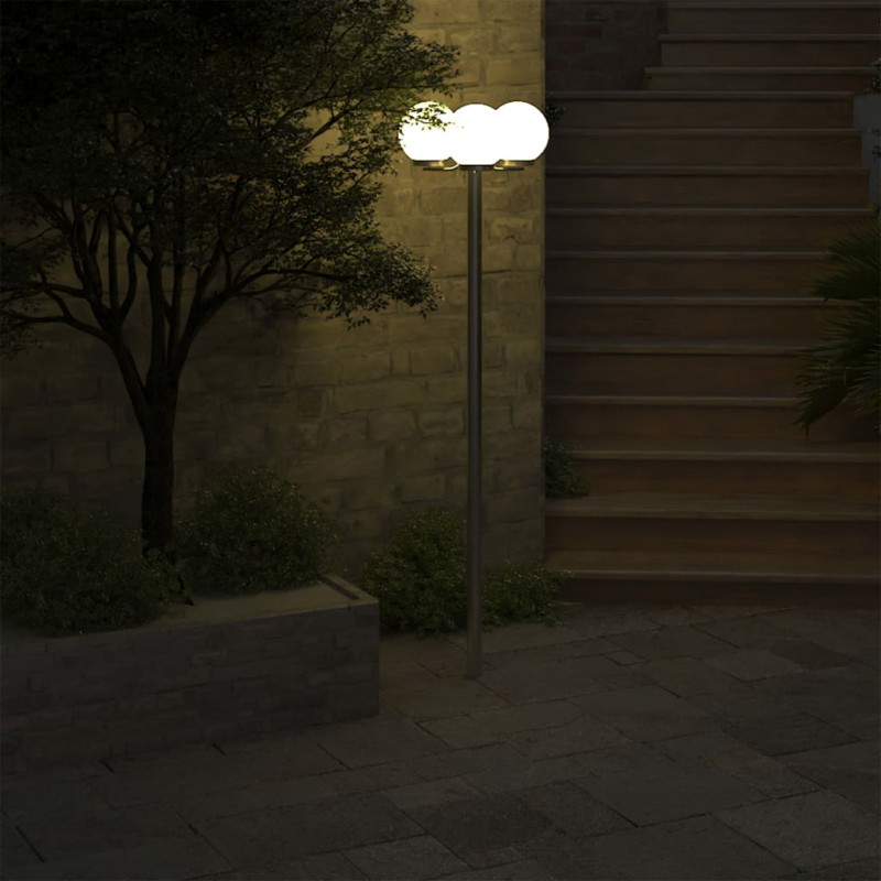 Lampa ogrodowa na słupku, 3 kule, 220 cm