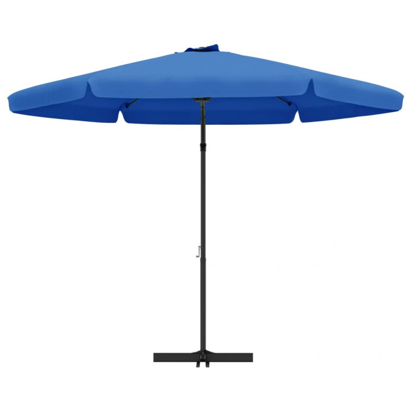 Parasol ogrodowy na stalowym słupku, 300 cm, niebieski