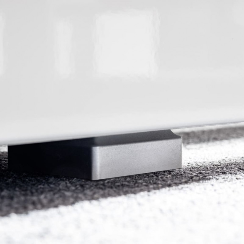 Meblościanka pod TV z oświetleniem LED, 5 el., połysk, biała