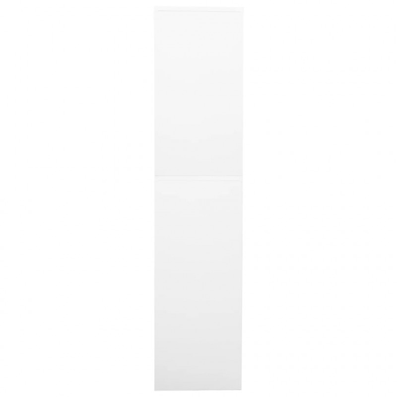 Szafa biurowa, biała, 90x40x180 cm, stal i szkło hartowane