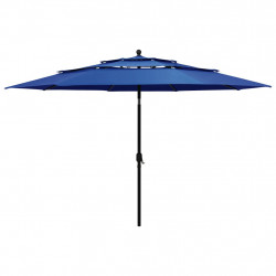 3-poziomowy parasol na aluminiowym słupku, niebieski, 3,5 m