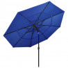 3-poziomowy parasol na aluminiowym słupku, niebieski, 3,5 m