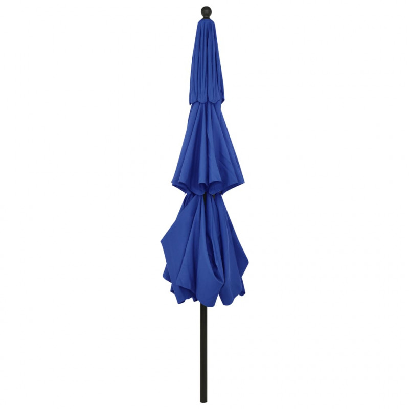 3-poziomowy parasol na aluminiowym słupku, niebieski, 3,5 m