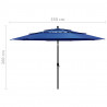 3-poziomowy parasol na aluminiowym słupku, niebieski, 3,5 m