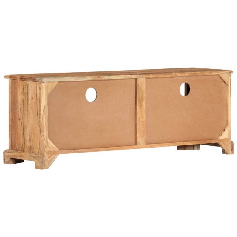 Szafka pod TV z litego drewna akacjowego, 110x30x40 cm, brązowa