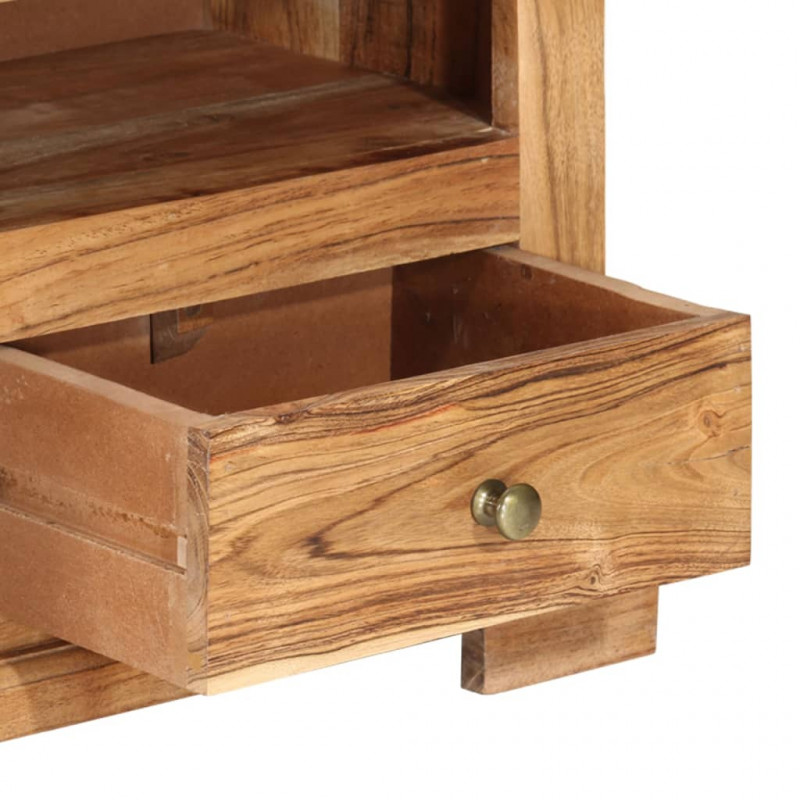 Szafka pod TV z litego drewna akacjowego, 110x30x40 cm, brązowa