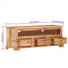 Szafka pod TV z litego drewna akacjowego, 110x30x40 cm, brązowa