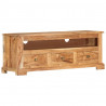 Szafka pod TV z litego drewna akacjowego, 110x30x40 cm, brązowa