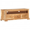 Szafka pod TV z litego drewna akacjowego, 110x30x40 cm, brązowa