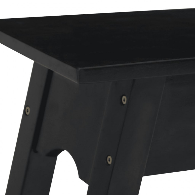 Stolik konsolowy, czarny, 110x30x75 cm, lite drewno mahoniowe