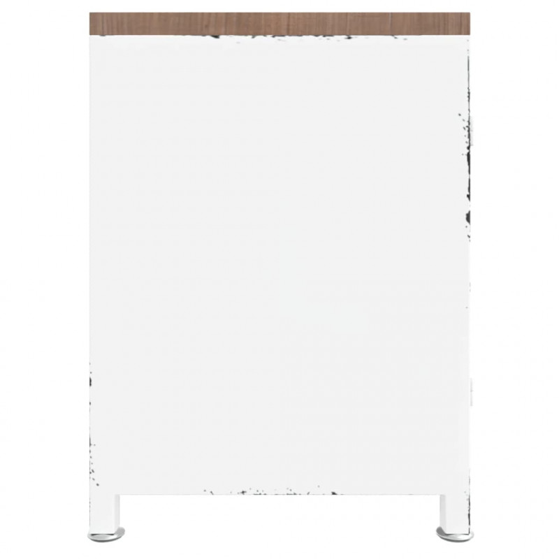 Szafka pod telewizor, biała, 110x30x40 cm, żelazo i jodła