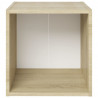 Szafki pod TV, 4 szt., biel i dąb sonoma, 37x35x37 cm
