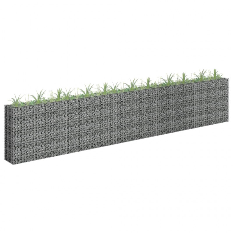 Podwyższona donica gabionowa, galwanizowana stal, 450x30x90 cm