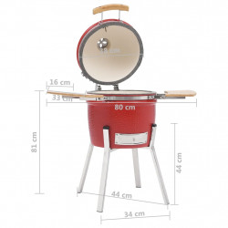 Ceramiczny grill Kamado z wędzarnią, 81 cm