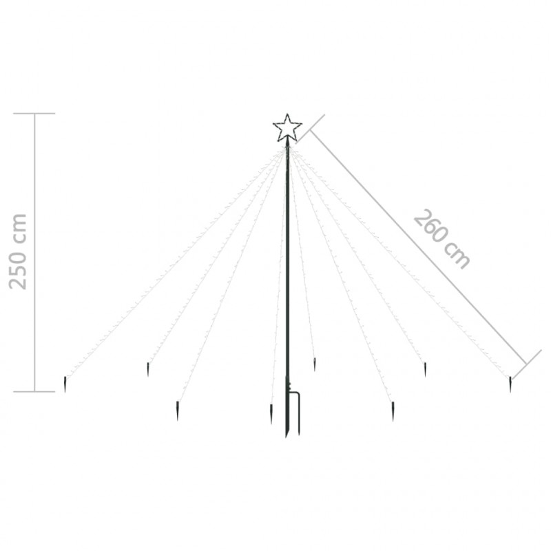 Choinka z lampek, wewn./zewn., 400 kolorowych diod LED, 2,5 m