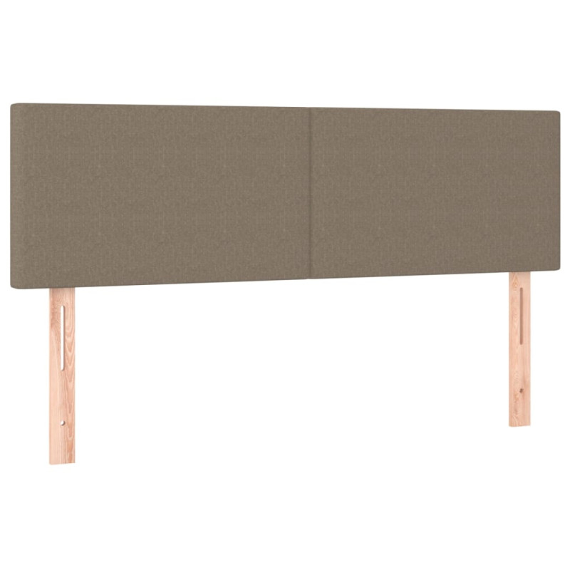 Łóżko kontynentalne z materacem, taupe, 140x190 cm, tkanina