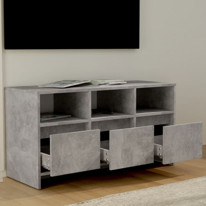 Szafka pod TV, szarość betonu, 102x37,5x52,5 cm