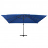 Parasol z LED i aluminiowym słupkiem, 400x300 cm, niebieski