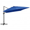 Parasol z LED i aluminiowym słupkiem, 400x300 cm, niebieski