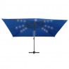 Parasol z LED i aluminiowym słupkiem, 400x300 cm, niebieski