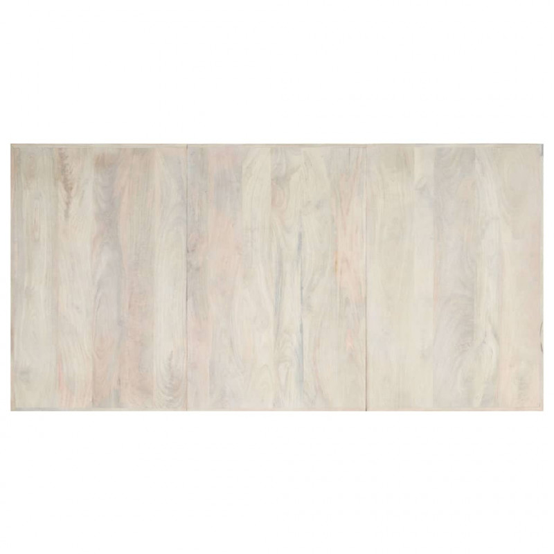 Stół jadalniany, biały, 200 x 100 x 75 cm, lite drewno mango