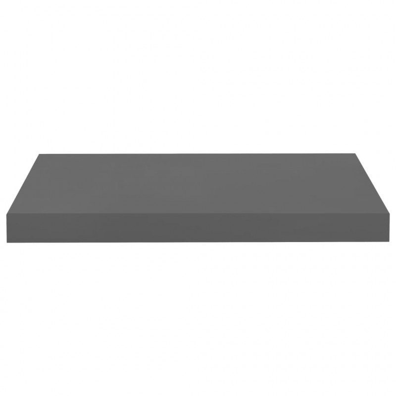 Półka ścienna, wysoki połysk, szara, 50x23x3,8 cm, MDF