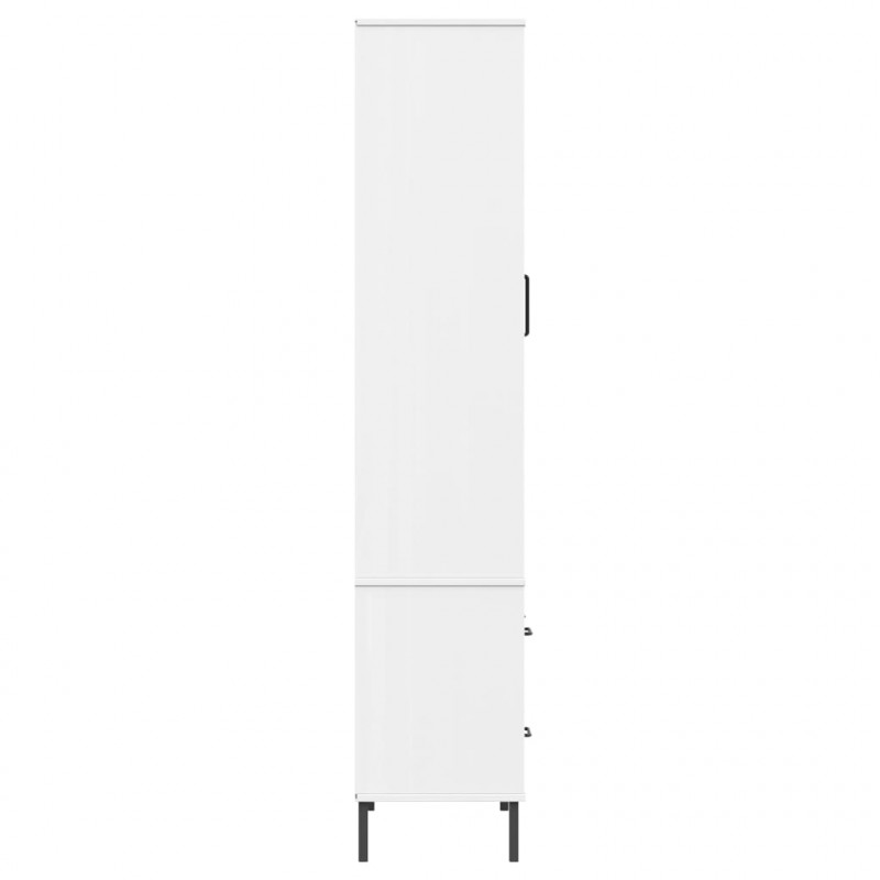Regał OSLO, metalowe nóżki, biały, 85x35x172,5 cm, drewno