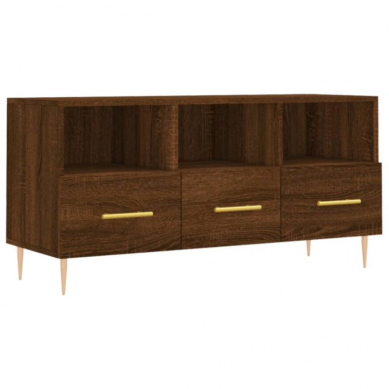 Szafka pod TV, brązowy dąb, 102x36x50 cm