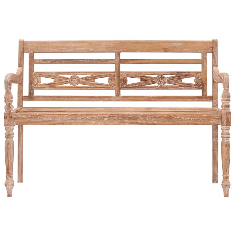 Ławka Batavia, 120 cm, bielone, lite drewno tekowe