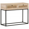 Stolik konsolowy, 100x35x76 cm, lite drewno mango i trzcina