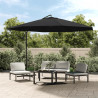 Parasol wiszący z aluminiowym słupkiem, 350 cm, czarny