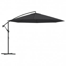 Parasol wiszący z aluminiowym słupkiem, 350 cm, czarny