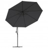 Parasol wiszący z aluminiowym słupkiem, 350 cm, czarny