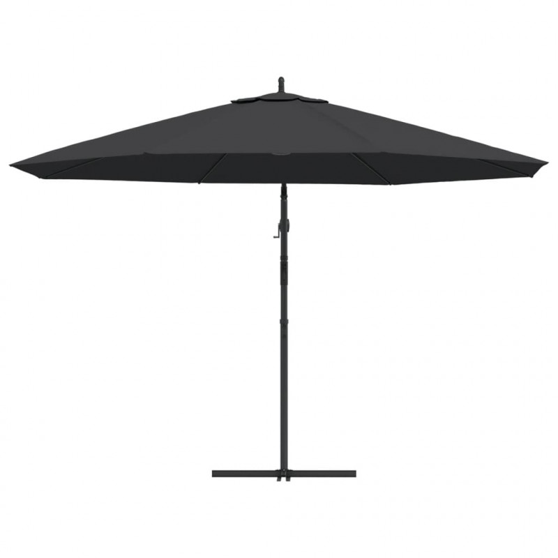 Parasol wiszący z aluminiowym słupkiem, 350 cm, czarny