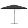 Parasol wiszący z aluminiowym słupkiem, 350 cm, czarny