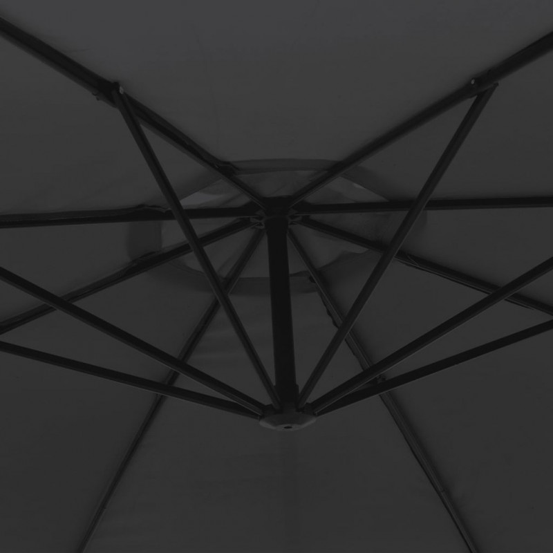 Parasol wiszący z aluminiowym słupkiem, 350 cm, czarny