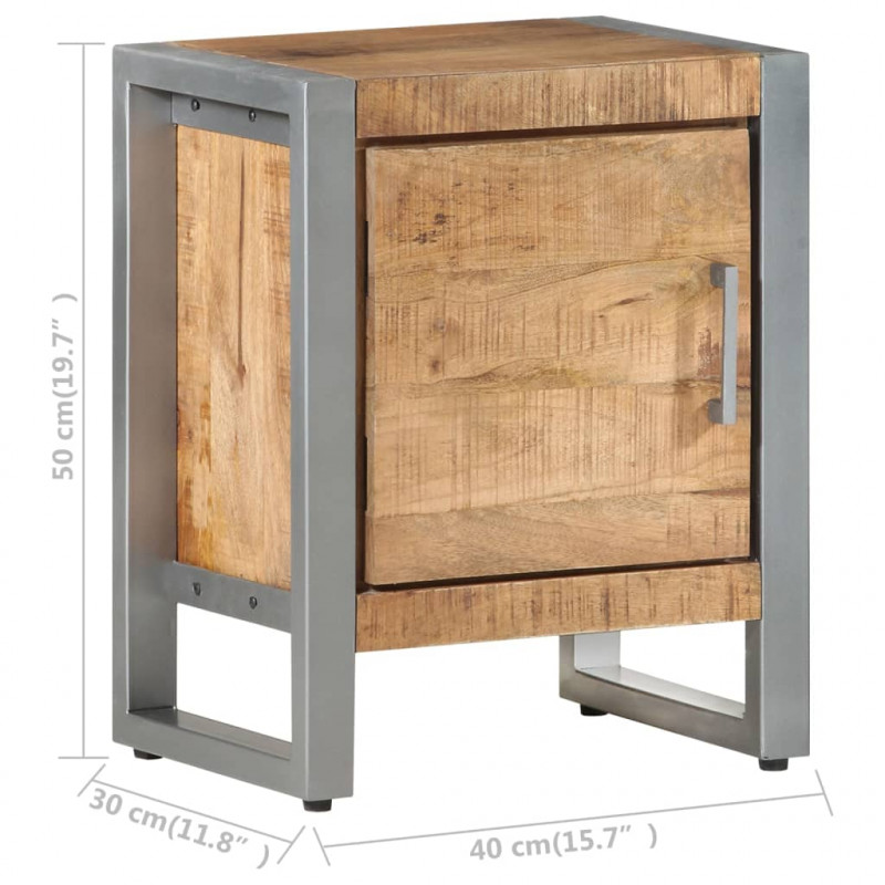 Szafka nocna, 40x30x50 cm, surowe drewno mango