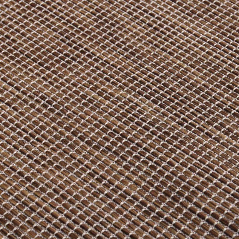 Dywan zewnętrzny o płaskim splocie, 160x230 cm, brązowy