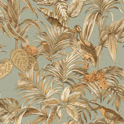 DUTCH WALLCOVERINGS Tapeta Bird-of-Paradise, kolor morski